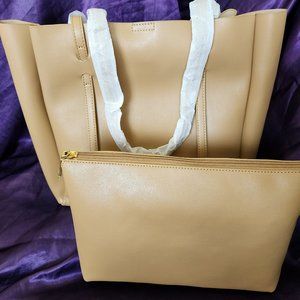 Tan Tote with Removable Pouch